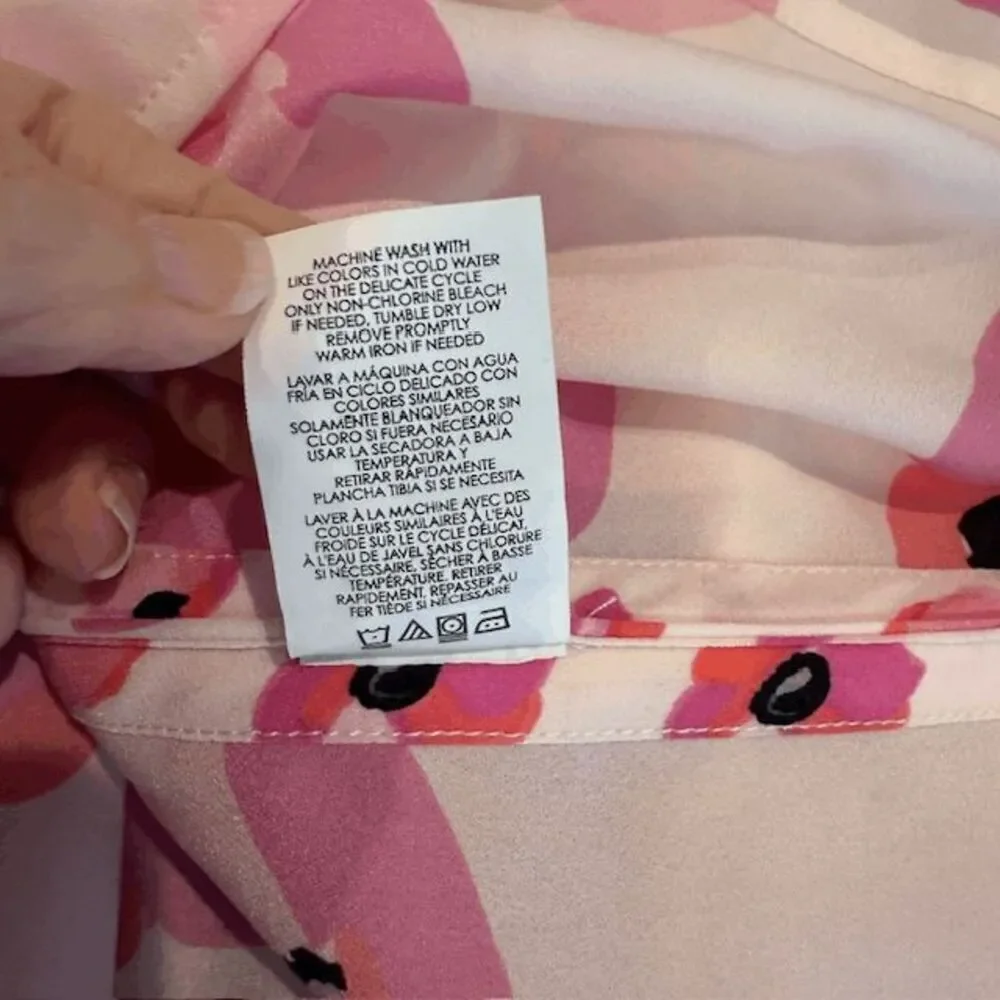 CABI Floating Poppies Halter Tank Tie Back Neck‎ Pink Floral Size Medium
